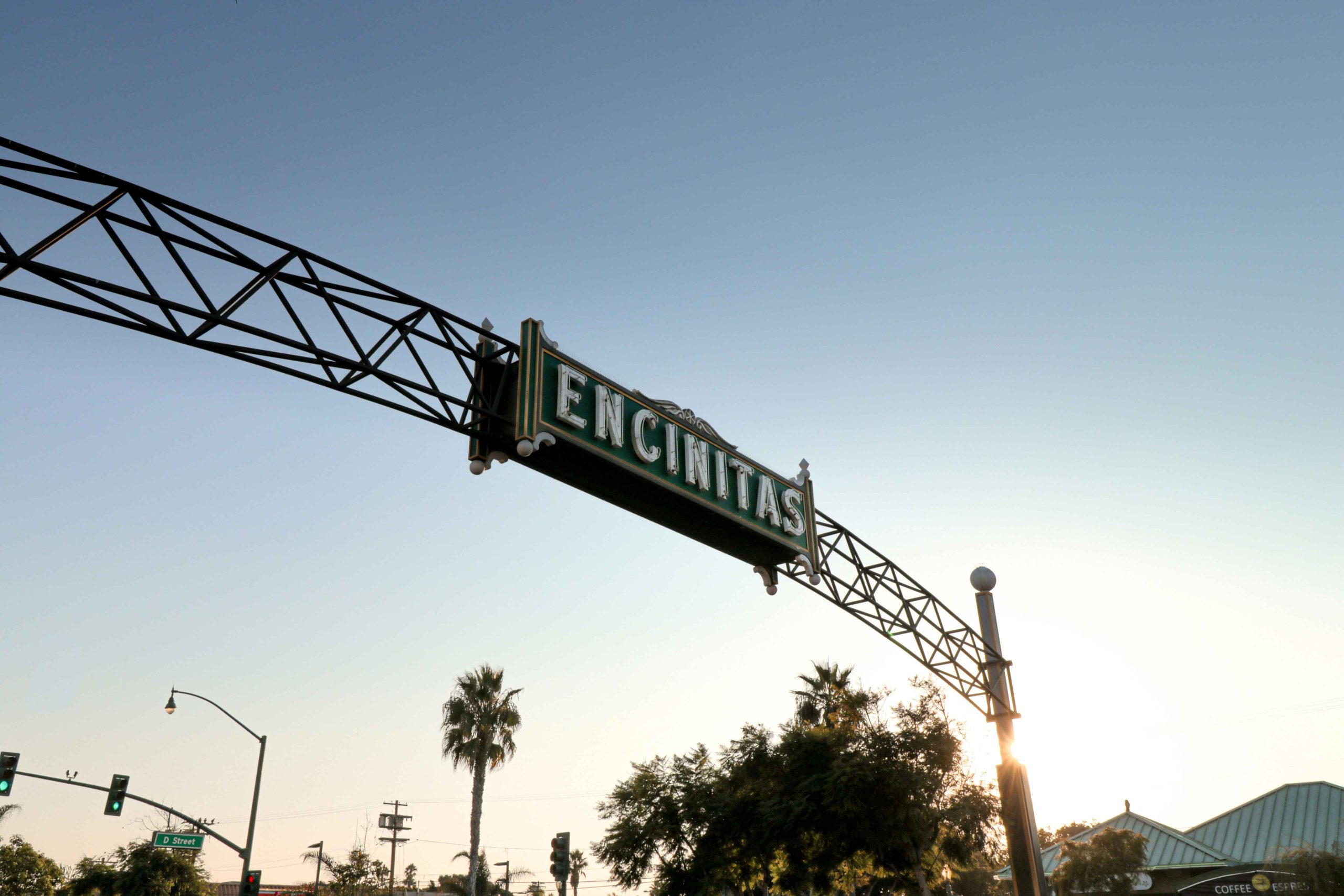 Encinitas, CA arc at sunset