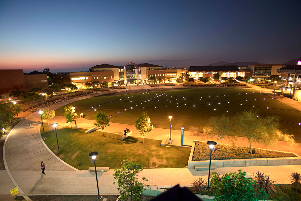 Miramar College at night.