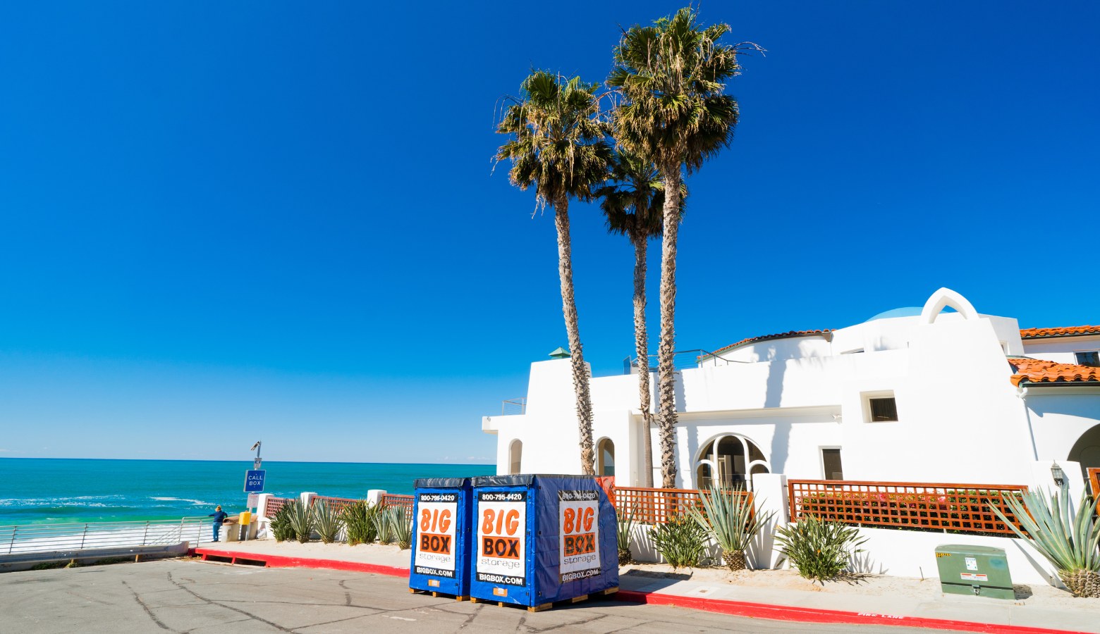 portable storage company storage units outside a San Diego home